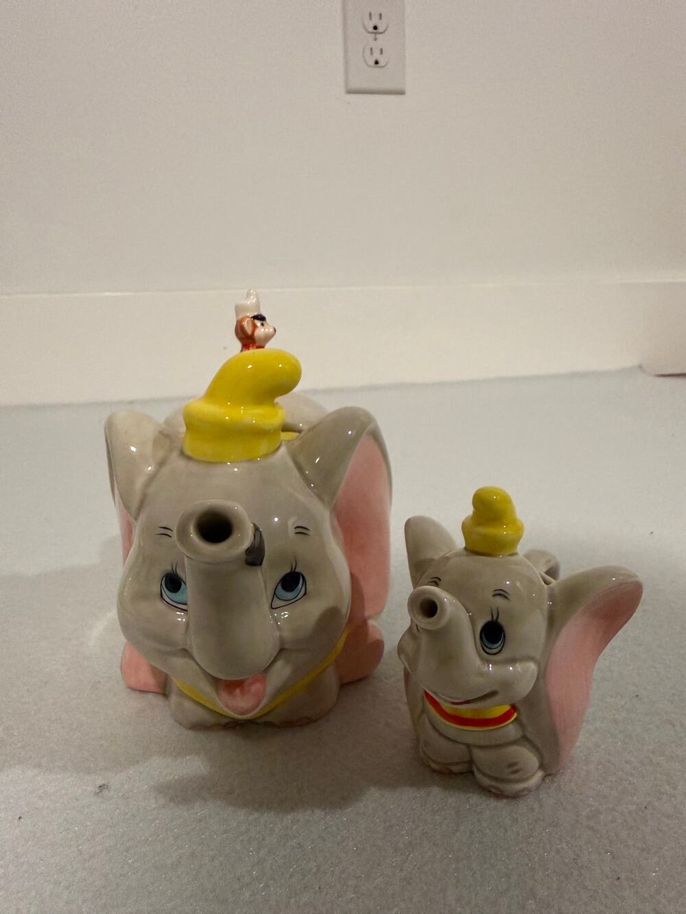 Vintage Disney Dumbo Tea Set Collectable China Teapot Milk Jug Sugar Bowl Cups